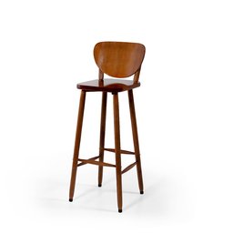 Conjunto 10 Banquetas Altas Bistrô de Madeira Lisboa:imbuia - 2