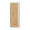Ver imagem 2 de Guarda-roupa Infantil 62cm 2 Portas e 2 Gavetas Encanto Multimóveis Mp4446 Branco/madeirado Branco/