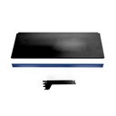 Ver imagem 1 de Bandeja Prateleira Ponta 30x73 Gôndolas New Plus Preto Porta Etiqueta Azul Sa Gôndolas