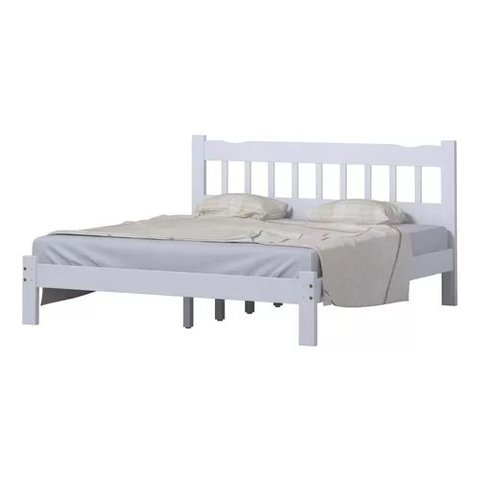 Cama King Size Madeira Perola Reforçada Branco Nemargi