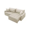 Ver imagem 4 de Sofá Cama Linho em Madeira Eucalipto 200cm Meu Sofá Online A294 Linho Creme