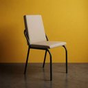 Ver imagem 5 de Kit 6 Cadeiras Malibu Corino Creme Tubo Preto Fosco