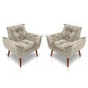 Ver imagem 1 de Kit 02 Poltrona Opala Decorativa Suede