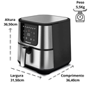 Ver imagem 3 de Fritadeira Elétrica sem óleo Air Fryer Amvox Arf 1255 Inox 7L (110V)