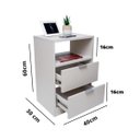 Ver imagem 2 de Kit 2 Mesas de Cabeceira Off White com 2 Gavetas e Nicho Mesinha Quarto Lateral da Cama Estilo