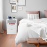 Kit 2 Mesas de Cabeceira Off White  com 2 Gavetas e Nicho Mesinha Quarto Lateral da Cama Estilo - 5
