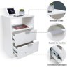 Kit 2 Mesas de Cabeceira Off White  com 2 Gavetas e Nicho Mesinha Quarto Lateral da Cama Estilo - 3