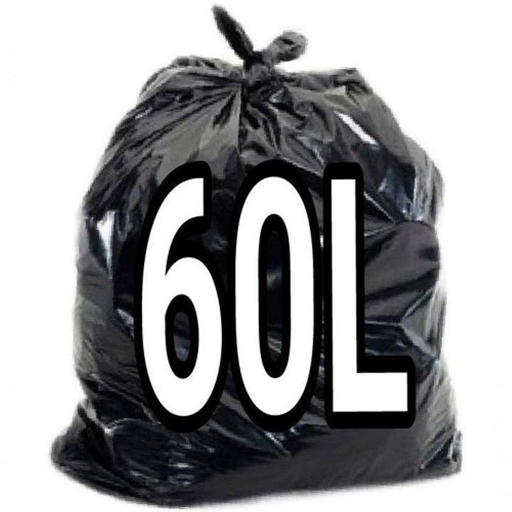 Saco de Lixo 60 Litros Preto Super Reforçado 200 Un Fábrica - 1