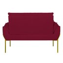 Ver imagem 3 de Poltrona Sofá Luxo Base Metal Dourado Recepção Escritório Cor:marsala