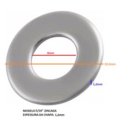 Arruela Zincada 5/16" - 1 KG - 2