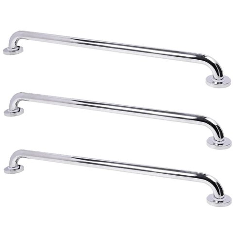 Barra Alça de Apoio 70 cm Kit 3 Uni Suporte Idoso Gestante Segurança Corrimao Cadeirante Criança LEV