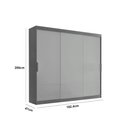 Ver imagem 3 de Guarda Roupa Casal Vitor Premium com 3 Portas com Espelho e 6 Cabideiros Moderna