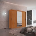 Ver imagem 1 de Guarda Roupa Casal Vitor Premium com 3 Portas com Espelho e 6 Cabideiros Moderna