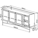 Ver imagem 4 de Aparador Balcao Buffet 183 Cm Pes Metal 28935 Oslo Nero Artesano