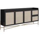 Ver imagem 1 de Aparador Balcao Buffet 183 Cm Pes Metal 28935 Oslo Nero Artesano