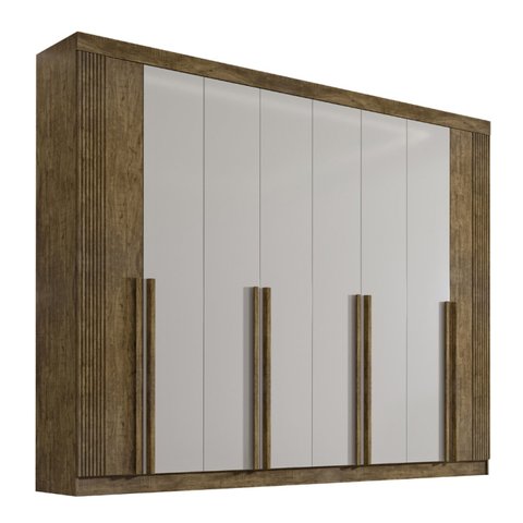 Guarda-roupa Casal Mdf 08 Portas Império Ripado