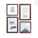 Ver imagem 3 de 4 Quadros Decorativos Infantil Escandinavo Montanha Lobinho:pinus