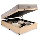 Ver imagem 6 de Cama Baú Casal Sintético + Colchão Casal Ortobom Airtech Molas SpringPocket (65x138x188) Bege