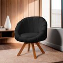Ver imagem 7 de Poltrona Decorativa Orgânica Flora Base Giratória Bouclê - Sofa Store:bouclê Preto