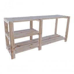 Mesa Auxiliar Com 3 Tábuas Madeira Design Moderno 110cm - 1