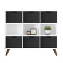 Ver imagem 1 de Nicho Organizador Retro Branco com 6 Gavetas Pretas 108 X 92,5cm - Fdecor