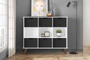 Ver imagem 2 de Nicho Organizador Retro Branco com 6 Gavetas Pretas 108 X 92,5cm - Fdecor