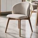 Ver imagem 4 de Cadeira de Jantar e Estar Living Estofada Mia L02 Linho Champagne - Lyam Decor
