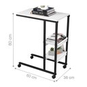 Ver imagem 2 de Mesa de Apoio para Cama Industrial Miti sem Gavetas MDF MDP Preto Branco Art Panta