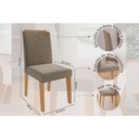 Ver imagem 3 de Conjunto Mesa Sala Jantar Ágata com Tampo Madeirado com Vidro 130x80cm e 4 Cadeiras Clarice