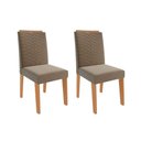 Ver imagem 5 de Conjunto Mesa Sala Jantar Ágata com Tampo Madeirado com Vidro 130x80cm e 4 Cadeiras Clarice