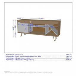Rack para TV até 55 Polegadas 1 Prateleira 3 Nichos Kenzo Móveis Bechara - 3 Rack para TV até 55 Polegadas 1 Prateleira 3 Nichos Kenzo Móveis Bechara - 3