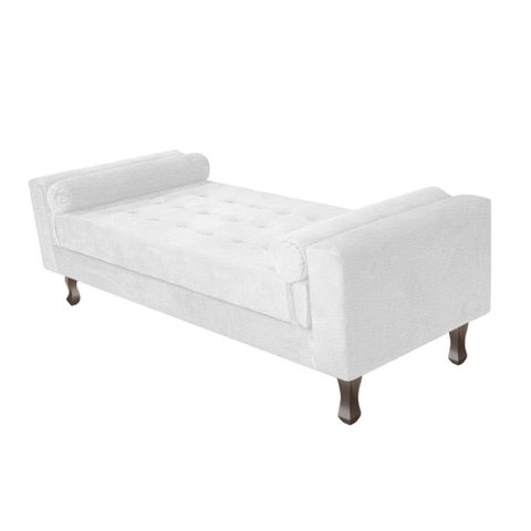 Recamier Baú Félix Solteiro 195 Cm Corano - Adj Decor - Branco