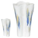 Ver imagem 3 de Vaso Decorativo Ceramica Branco e Azul Florarte 40cm