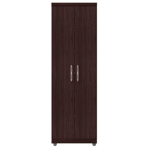 Armário Organizador Multiuso 2 Portas e 6 Nichos Castanho