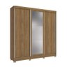 Guarda-roupa Casal Kappesberg 3 Portas Reversiveis de Correr 3 Espelhos 3 Gavetas Nogueira - 4