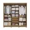 Guarda-roupa Casal Kappesberg 3 Portas Reversiveis de Correr 3 Espelhos 3 Gavetas Nogueira - 5