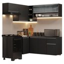 Ver imagem 2 de Armário de Cozinha Completa de Canto Suspenso 325 Cm Preto Nice Madesa 02