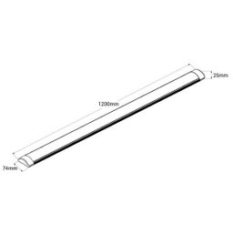 Luminária Linear 120cm Led 36w Sobrepor Slim Retangular Preto 6500k Bivolt - 6