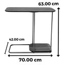 Ver imagem 6 de Mesa Apoio Lateral Lógica Nacional Móveis 70cm (largura) Lateral Madeira Cor Pinhão Base Metal