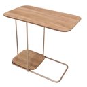 Ver imagem 4 de Mesa Apoio Lateral Lógica Nacional Móveis 70cm (largura) Lateral Madeira Cor Pinhão Base Metal