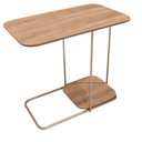 Ver imagem 1 de Mesa Apoio Lateral Lógica Nacional Móveis 70cm (largura) Lateral Madeira Cor Pinhão Base Metal