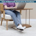 Ver imagem 5 de Mesa Apoio Lateral Lógica Nacional Móveis 70cm (largura) Lateral Madeira Cor Pinhão Base Metal