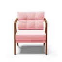 Ver imagem 3 de Kit 02 Poltronas Melissa Suede Rosa Bebê Base de Madeira Castanho - D’Rossi