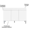 Ver imagem 2 de Balcão de Pia para Cozinha 120 Cm Kadu 3 Portas Branco