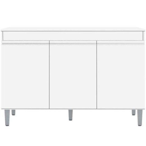 Balcão de Pia para Cozinha 120 Cm Kadu 3 Portas Branco