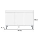 Ver imagem 5 de Balcão de Pia para Cozinha 120 Cm Kadu 3 Portas Branco