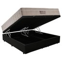 Ver imagem 5 de Cama Box Baú Casal Bipartido Sintético + Colchão Ortobom Airtech Molas Ensacadas 65x138x188 Preto
