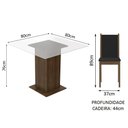 Ver imagem 4 de Conjunto Sala de Jantar Madesa Aline Mesa Tampo de Vidro 4 Cadeiras - Rustic/preto/sintpreto