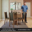 Ver imagem 6 de Conjunto Sala de Jantar Madesa Aline Mesa Tampo de Vidro 4 Cadeiras - Rustic/preto/sintpreto