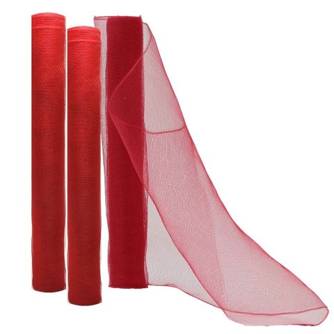 Kit Tela Decorativa Natal Fita Gigante 52cm X 5 Metros Vermelho 3 Peças - Magizi